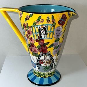 Catzilla Pedestal Pitcher By Candace Reiter